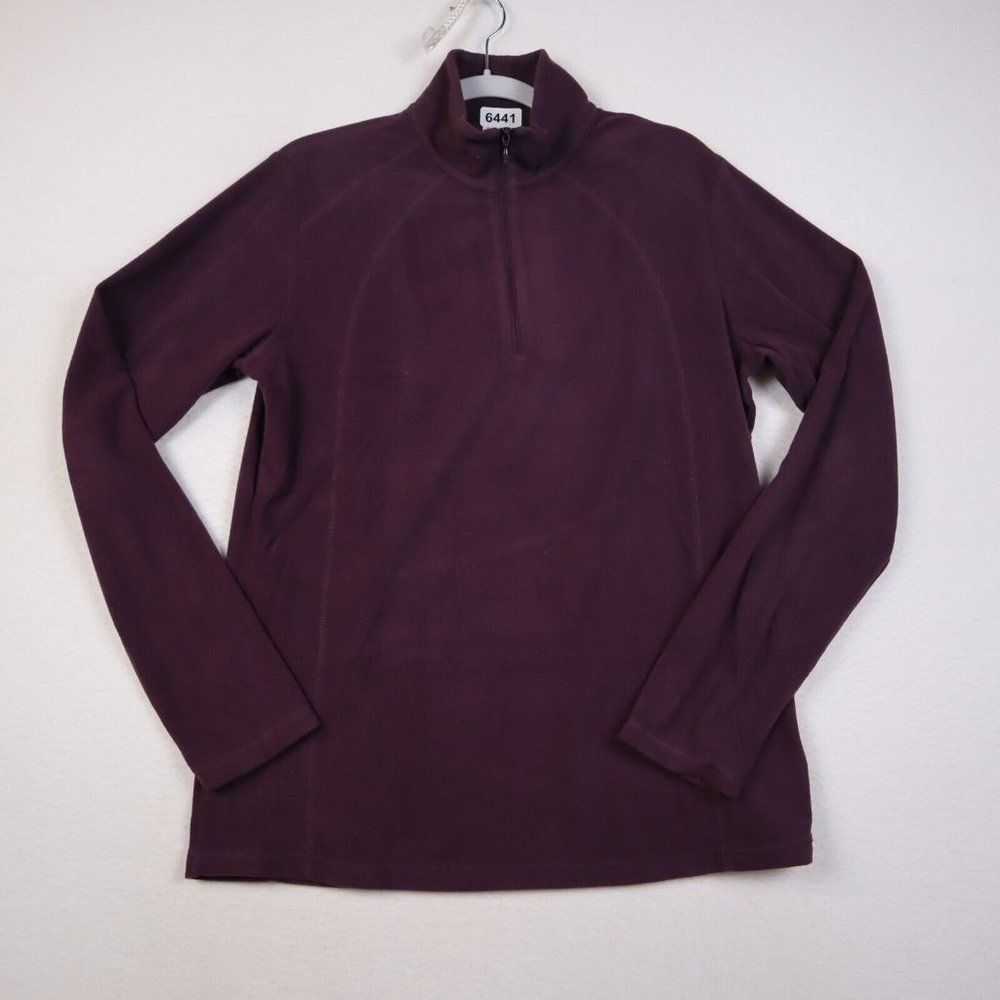 Columbia Fleece 1/4 Zip Up Sweatshirt Adult L Deep Purple Wine Athletic Womens